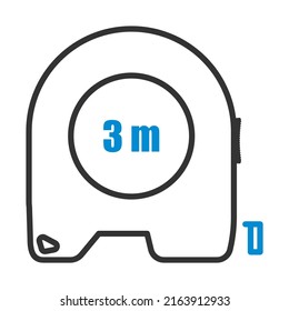 Icon Of Constriction Tape Measure. Editable Bold Outline With Color Fill Design. Vector Illustration.