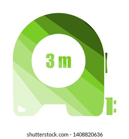 Icon Of Constriction Tape Measure. Flat Color Ladder Design. Vector Illustration.