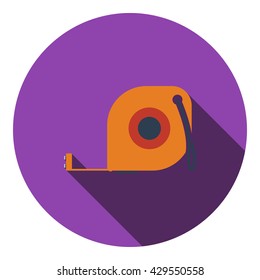 Icon of constriction tape measure. Flat design. Vector illustration.