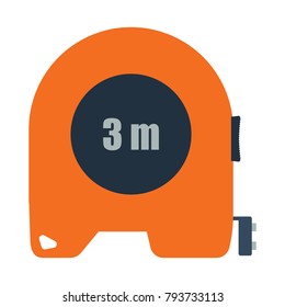 Icon of constriction tape measure. Flat color design. Vector illustration.