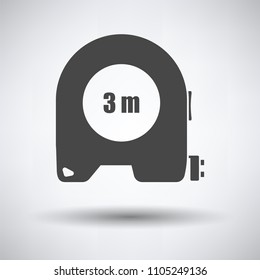 Icon of constriction tape measure on gray background, round shadow. Vector illustration.