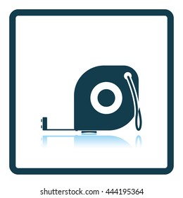 Icon of constriction tape measure. Shadow reflection design. Vector illustration.