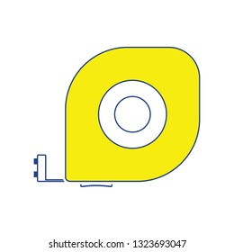 Icon of constriction tape measure. Thin line design. Vector illustration.