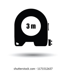 Icon of constriction tape measure. White background with shadow design. Vector illustration.