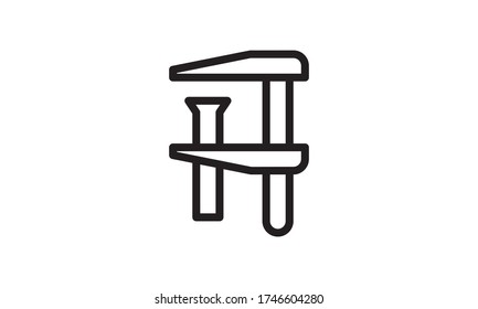 Icon of a construction or carpenter clamp side vector image