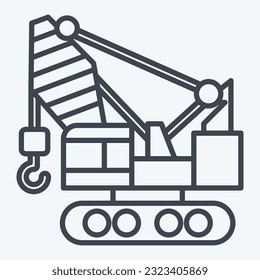 Icon Construction Crane. related to Construction Vehicles symbol. line style. simple design editable. simple illustration