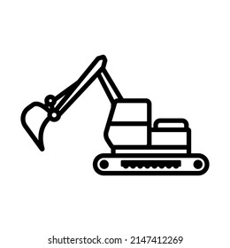 Icon Of Construction Excavator. Bold outline design with editable stroke width. Vector Illustration.