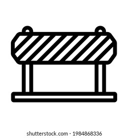 Symbol des Bauzauns. Bearbeitbar mit feinem Rahmendesign. Vektorgrafik.