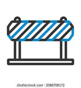 Icono De La Valla De Construcción. Contorno de negrita editable con diseño de relleno de color. Ilustración vectorial.