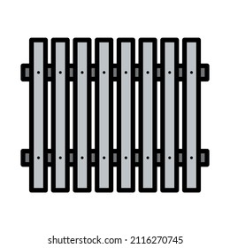 Icon Of Construction Fence. Editable Bold Outline With Color Fill Design. Vector Illustration.