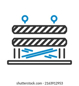 Icon Of Construction Fence. Editable Bold Outline With Color Fill Design. Vector Illustration.