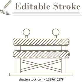 Icono De La Valla De Construcción. Diseño sencillo de Stroke modificable. Ilustración vectorial.