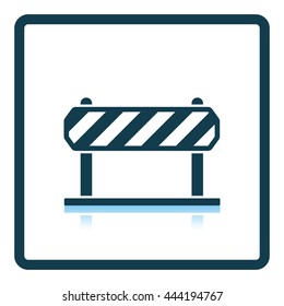 Icon of construction fence. Shadow reflection design. Vector illustration.