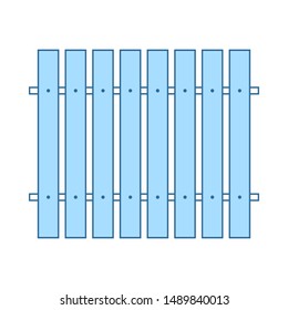 Icono De La Valla De Construcción. Línea Delgada Con Diseño De Relleno Azul. Ilustración vectorial.