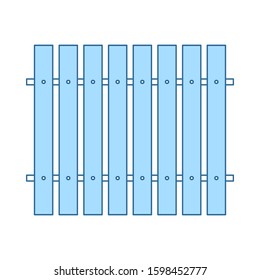 Icon Of Construction Fence In Ui Colors. Thin Line With Blue Fill Design. Vector Illustration.