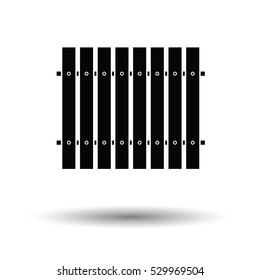 Icon of Construction fence . White background with shadow design. Vector illustration.
