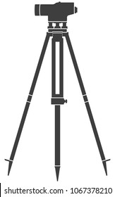 Icon construction level on tripod, vector illustration, isolated on white background.