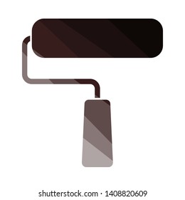 Icon Of Construction Paint Brushes. Flat Color Ladder Design. Vector Illustration.