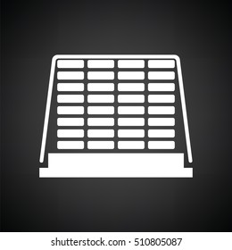 Icon of construction pallet . Black background with white. Vector illustration.