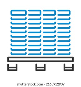 Icon Of Construction Pallet. Editable Bold Outline With Color Fill Design. Vector Illustration.