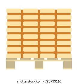 Icon of construction pallet . Flat color design. Vector illustration.