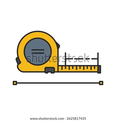 Icon of construction roulette measuring tape tool