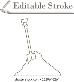 Icono De La Pala Y Arena De Construcción. Diseño sencillo de Stroke modificable. Ilustración vectorial.