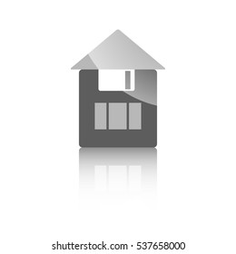 Icon construction site the save diskette on white background