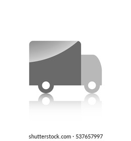 Icon for construction site truck on a white background