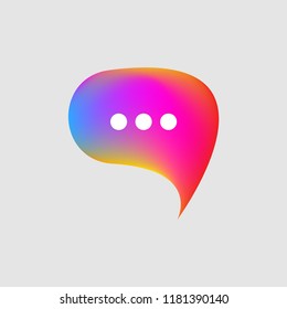 icon consultant, color gradient bubble with comment, social networks, vector logo online community
