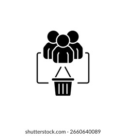 Icono de un consumidor, aislado contra un fondo limpio.