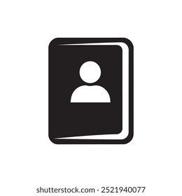 Icon of a contact book with a person silhouette on the cover.