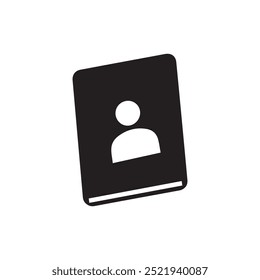 Icon of a contact book with a person silhouette on the cover.