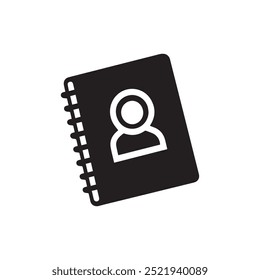 Icon of a contact book with a person silhouette on the cover.