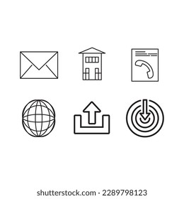 icon contact person, email, address, phone book, website, upload and download