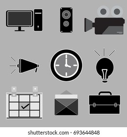 Icon contact us A simple flat vector icon located on a colored background.