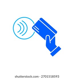 Icono de una paga sin contacto, aislado contra un fondo limpio.