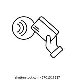 Icono de una paga sin contacto, aislado contra un fondo limpio.