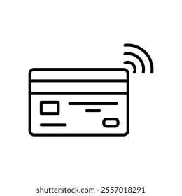Icon of contactless payment with credit card using NFC
