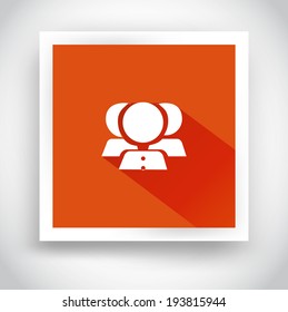 Icon of contacts for web and mobile applications. Flat design with long shadow