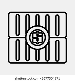 Costos del contenedor de iconos. Exportar Elementos de importación. Icono en estilo de línea.