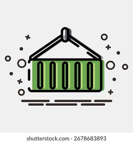 Contêiner de ícone. Exportar elementos de importação. Ícone no estilo MBE.