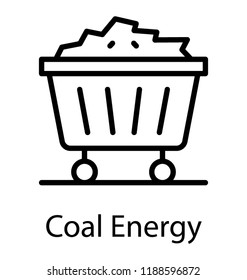 Icon of a container having coal in it depicting coal mine