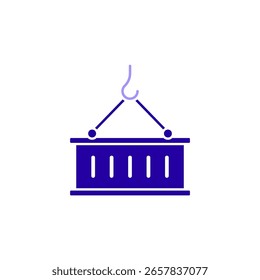 Icono de un contenedor, aislado contra un fondo limpio.
