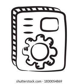 An icon of content management, gear with file line vector 