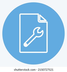 Icon Content Management. suitable for IT Services symbol. blue eyes style. simple design editable. design template vector. simple symbol illustration