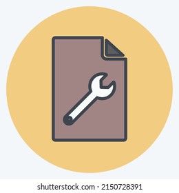 Icon Content Management. suitable for IT Services symbol. color mate style. simple design editable. design template vector. simple symbol illustration