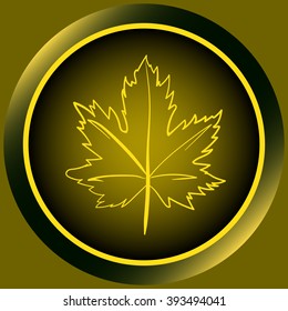 Icon contour maple leaf