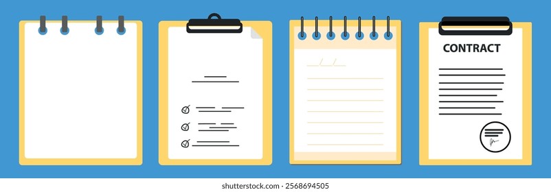 Icon of contract or document.Document Symbol Set