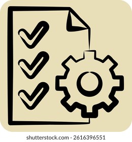 Icon Contract Management. related to Audit symbol. hand drawn style. design editable